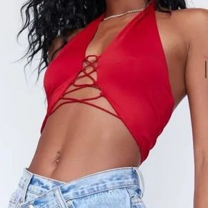 Princess Polly red halter top